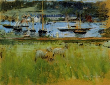  Morisot Pintura al %c3%b3leo - Puerto en el Puerto de Fecamp Berthe Morisot
